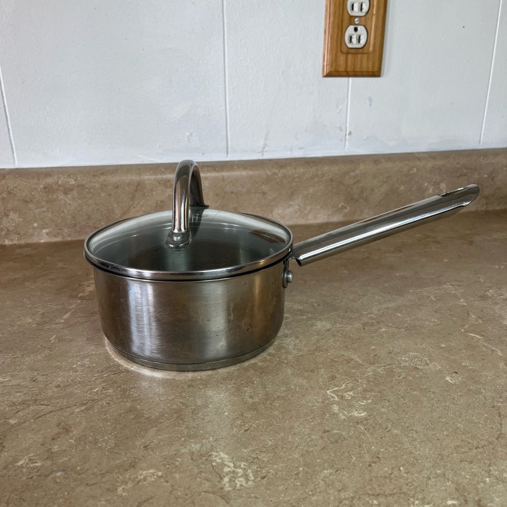 Wolfgang Puck’s Stainless Steel Saucepan with Glass Lid - Silver